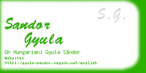sandor gyula business card